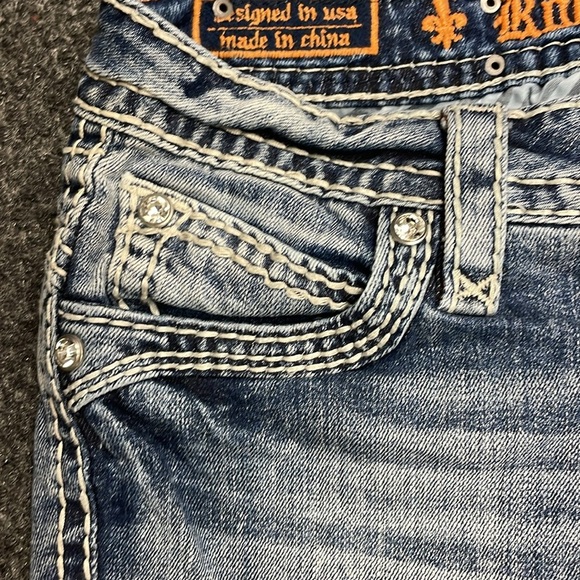 ROCK REVIVAL Rhinestone Nicole Capri Jeans Size 26 Cowgirl Rhinestones Western - Picture 6 of 7